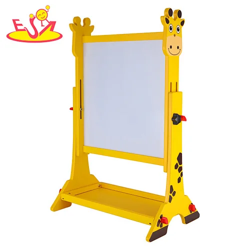 Hot Selling Double-sided Adjustable Wooden Giraffe Drawing Board For Kids W12B233