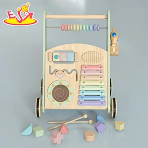 High Quality Early Educational Wooden Baby Push Walker With Activity Play W08J001I
