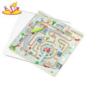 Customize educational play wooden marble maze toy for children W11H107
