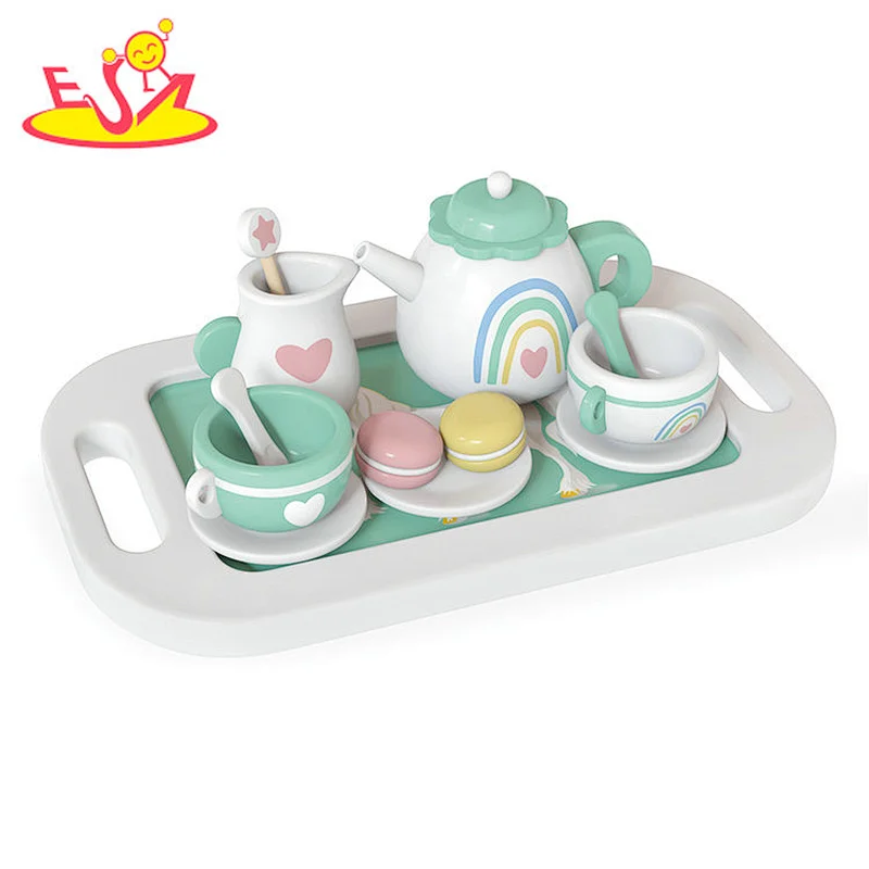 Popular Kids Educational Pretend Role Play Wooden Afternoon Tea Toy Set W10B463