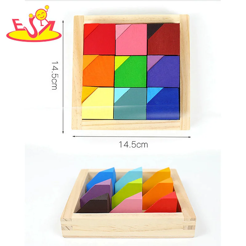 18 Pcs Educational Corner Stone Toys Rainbow Wooden Building Blocks For Kids W11D024