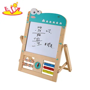 Kids Educational Toy Double-sided Wooden Magnetic Drawing Board With Abacus W12B231
