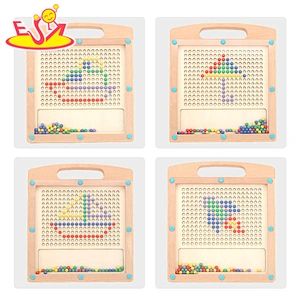 Kids Educational Double-sided Wooden Magnetic Bead Game With Whiteboard W12B242