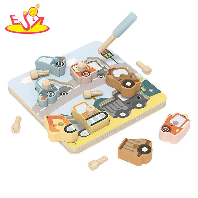 Customize diy wooden car jigsaw puzzle for children 3Y+ W14D289