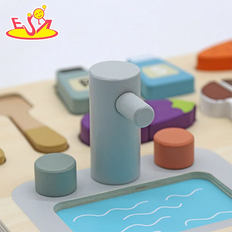Nuevo diseño Macaron lindo juguete de cocina de madera para niños W10C582