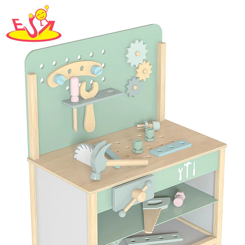 New Arrival Pretend Play Assembly Tool Kit Wooden Workench Toy For Kids W03D217