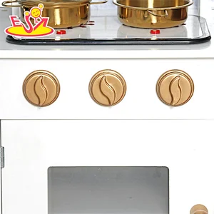Wholesale Kids Cooking Toy Simulation Mini Wooden Play Kitchen With Sound Light W10C698B