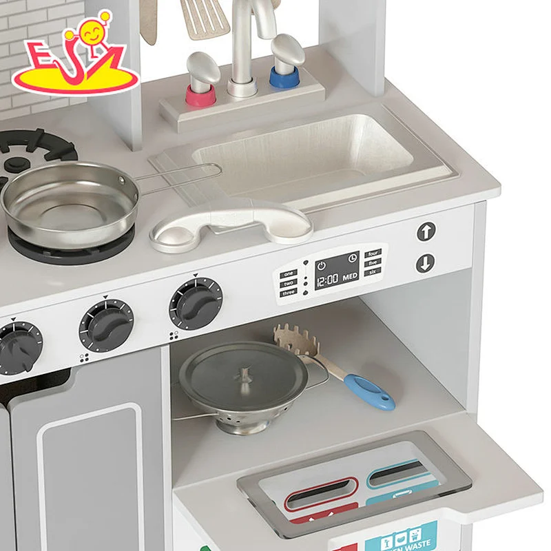 تصميم جديد معكرون لعبة مطبخ خشبية لطيفة للأطفال W10C582