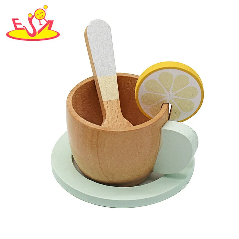 Pretend Play Kitchen Accessories Wooden Afternoon Tea Toys Set For Kids W10D655