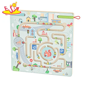 Customize educational play wooden marble maze toy for children W11H107