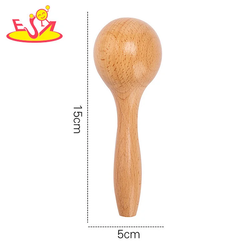 High Quality Educational Musical Beech Wooden Sand Hammer Toy For Kids W07I199