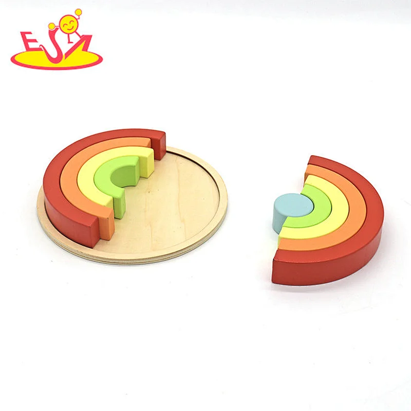 High Quality Nesting Puzzle Creative Wooden Rainbow Stacking Blocks For ...