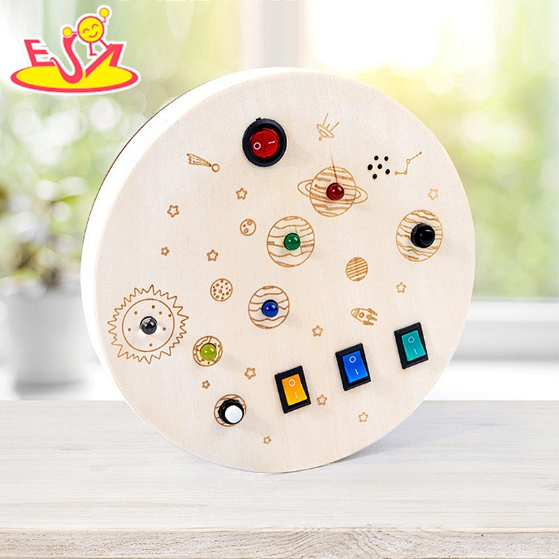 Hot Selling Educational Busy Board Wooden LED Light Switch Board For Kids W12D458