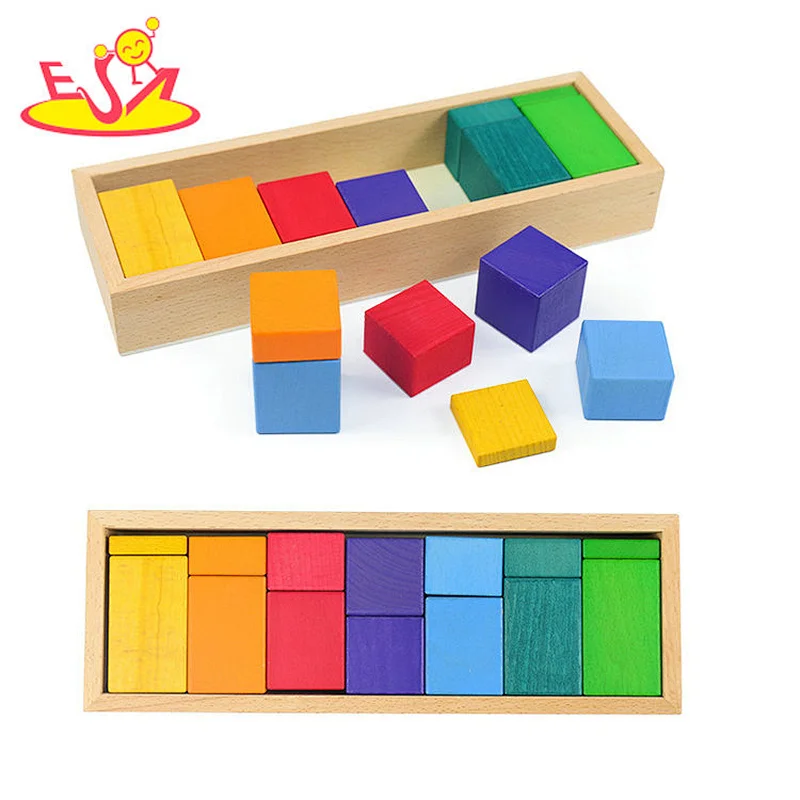 Kids Educational Colorful 28 Pcs Wooden Building Blocks with Storage Case W13A295