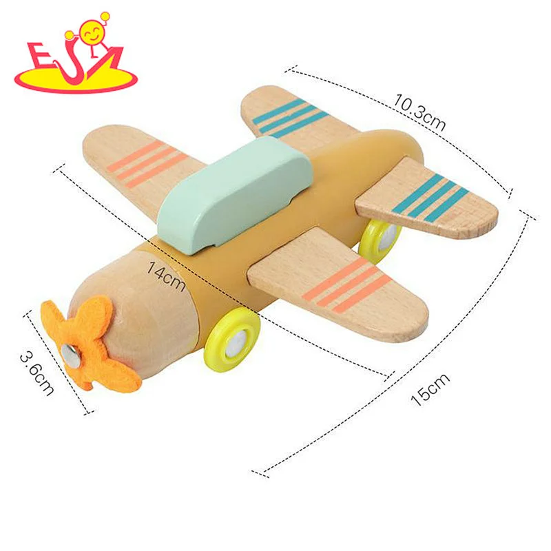 Hot Selling Educational Aircraft Model Beech Wooden Plane Toy For Kids W04A617