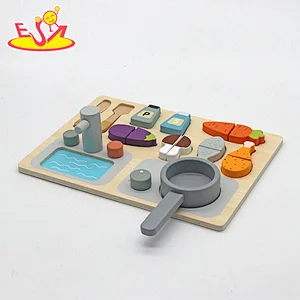 Nuevo diseño Macaron lindo juguete de cocina de madera para niños W10C582