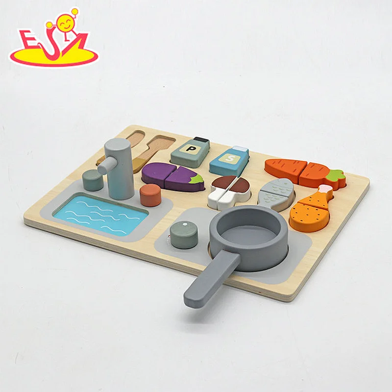 Nuevo diseño Macaron lindo juguete de cocina de madera para niños W10C582