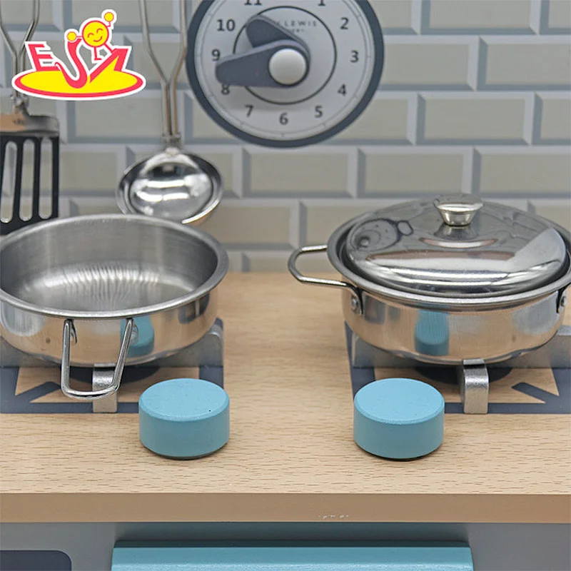 تصميم جديد معكرون لعبة مطبخ خشبية لطيفة للأطفال W10C582