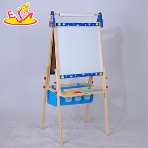 Customize Kids Drawing Board Toy Foldable Wooden Art Easel With Paper Roll W12B235