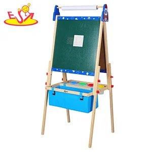 Customize Kids Drawing Board Toy Foldable Wooden Art Easel With Paper Roll W12B235