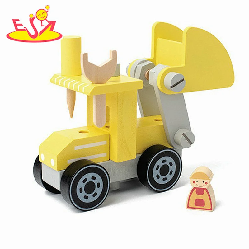 Educational Assembly Engineering Tools Set Wooden Fire Truck Toy For Kids W04A598