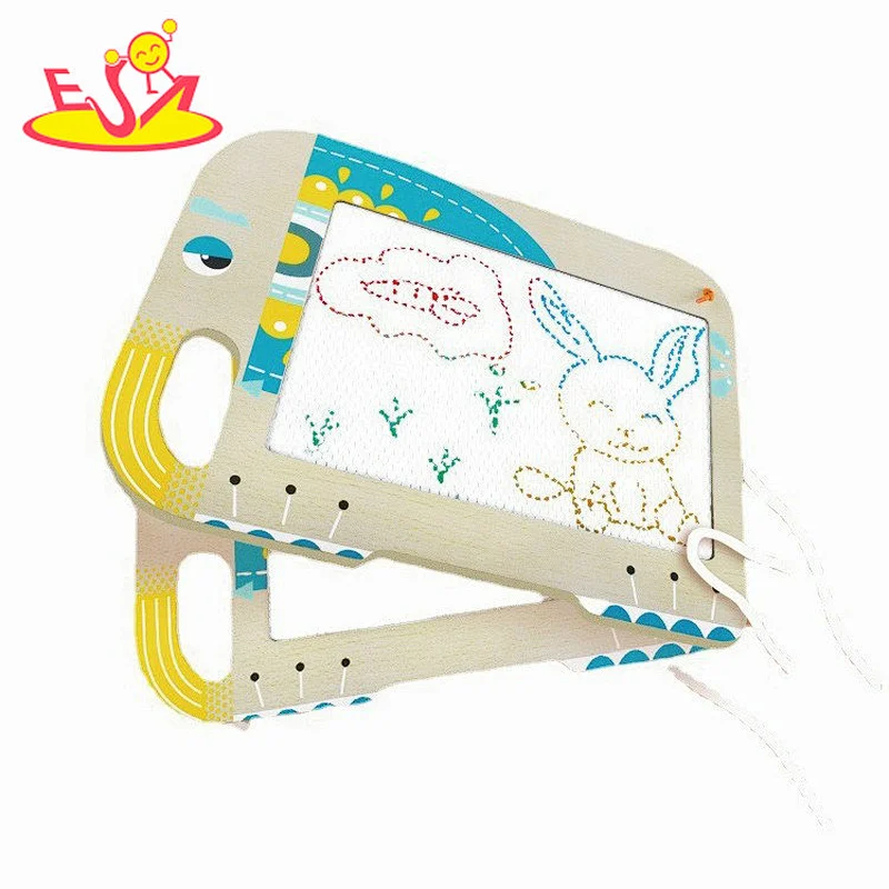 Educational Graffiti Toy Elephant Wooden Magnetic Drawing Board For Kids W12B245