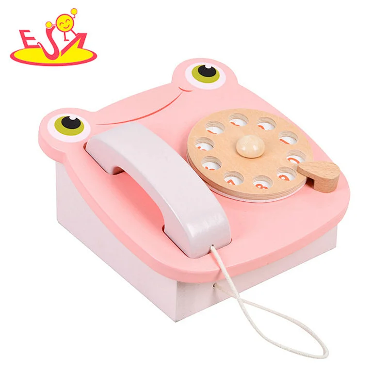 Montessori Interactive Simulation Wooden Frog Telephone Toy For Kids W10D527
