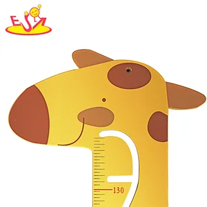 New Design Giraffe Baby Growth Chart Wooden Height Ruler With Activity Play W12D422
