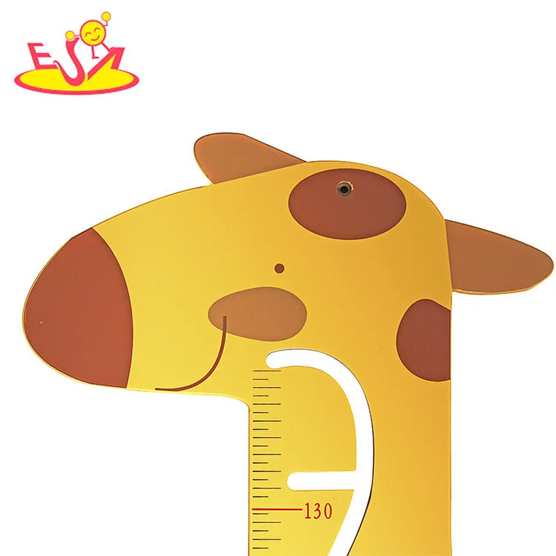 New Design Giraffe Baby Growth Chart Wooden Height Ruler With Activity Play W12D422