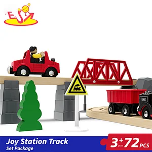 New Arrival Educational Assembly 72 Pcs Wooden Station Track Set For Kids W04C242