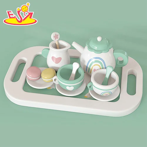 Nuevo diseño Macaron lindo juguete de cocina de madera para niños W10C582