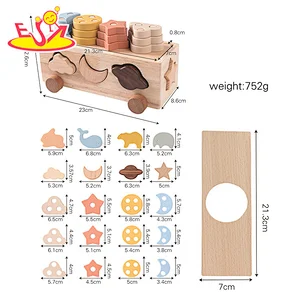 Customize Educational Matching Game Wooden Shape Sorter Car Toy For Kids W12D487