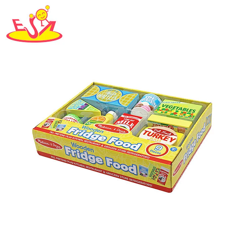 Popular 9 Pcs Pretend Play Kitchen Toys Wooden Play Food Set For Kids W10D684