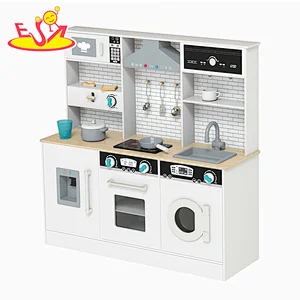 تصميم جديد معكرون لعبة مطبخ خشبية لطيفة للأطفال W10C582