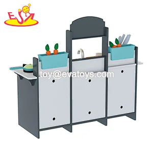 Hot Selling Kids Pretend Role Play Wooden Kitchen Toy With Accessories W10C764