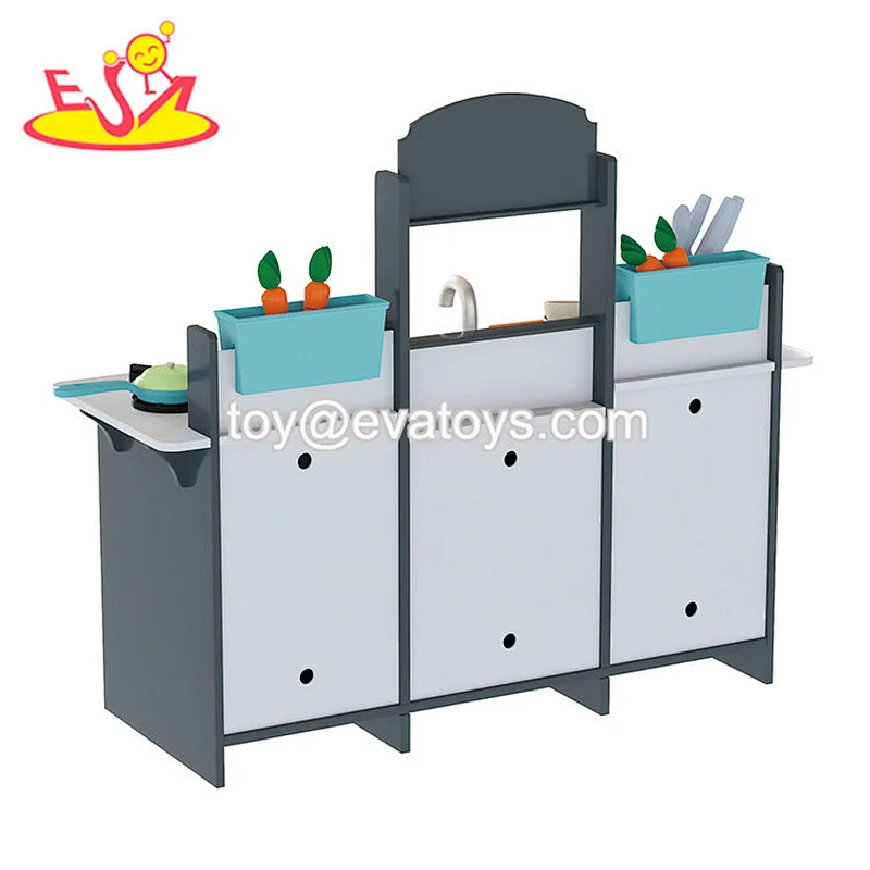 Hot Selling Kids Pretend Role Play Wooden Kitchen Toy With Accessories W10C764