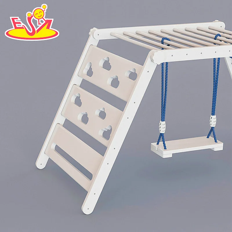 New Arrival Kids Playground Foldable Wooden Climbing Frame With Swing W01D168