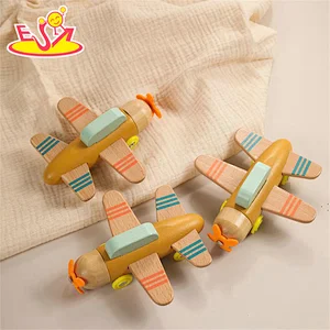 Hot Selling Educational Aircraft Model Beech Wooden Plane Toy For Kids W04A617