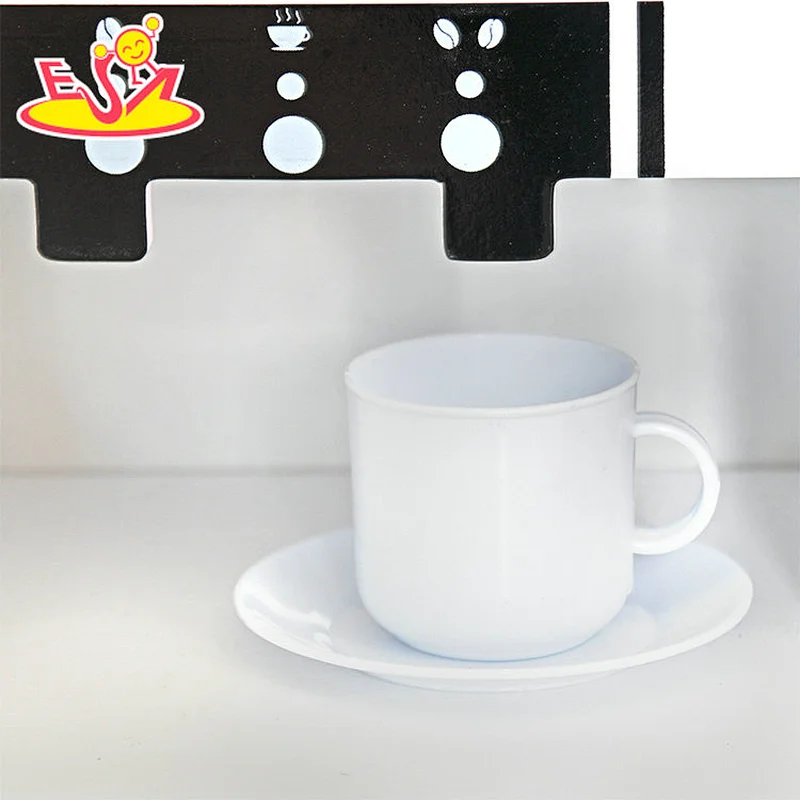 Customize Kids Play House Modern White Wooden Kitchen Toy With Accessories W10C738
