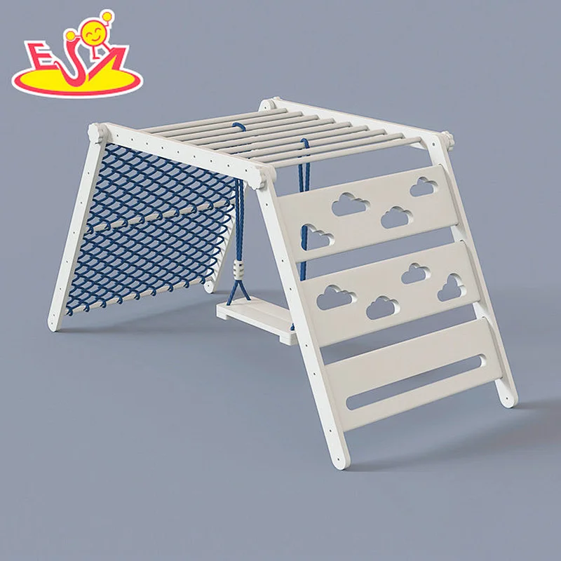 New Arrival Kids Playground Foldable Wooden Climbing Frame With Swing W01D168