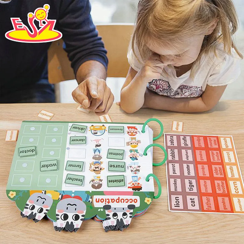 Wholesale Educational Cognitive Aids Cartoon English Quiet Book For Kids W12E182