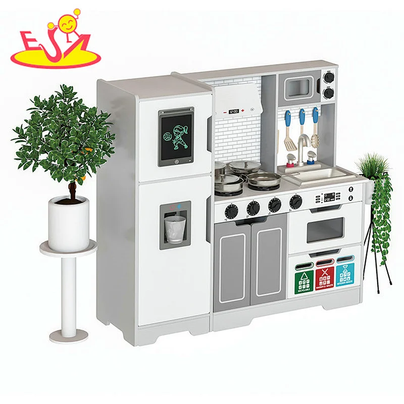 تصميم جديد معكرون لعبة مطبخ خشبية لطيفة للأطفال W10C582