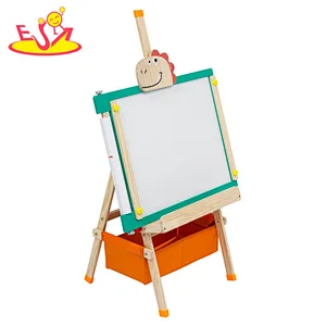 New Design Kids Drawing Toy Adjustable Wooden Easel With Double-sided Board W12B239