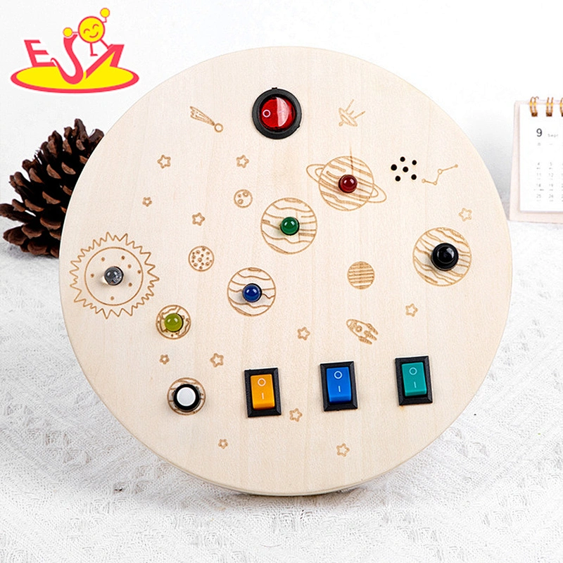 Hot Selling Educational Busy Board Wooden LED Light Switch Board For Kids W12D458