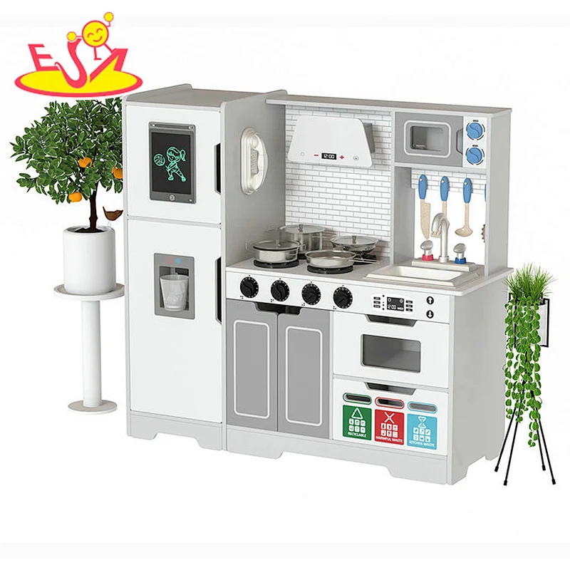 تصميم جديد معكرون لعبة مطبخ خشبية لطيفة للأطفال W10C582