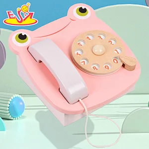 Montessori Interactive Simulation Wooden Frog Telephone Toy For Kids W10D527