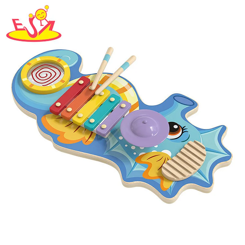 Customize Musical Instrument Wooden Hippocampus xylophone for kids W07A228