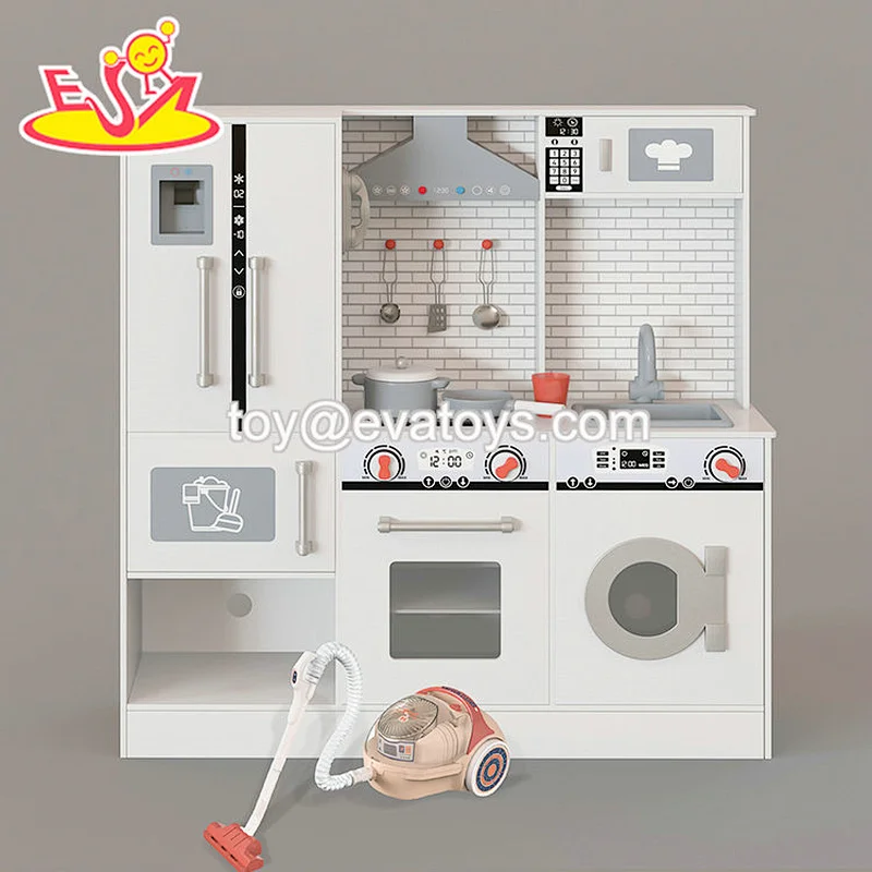 تصميم جديد معكرون لعبة مطبخ خشبية لطيفة للأطفال W10C582