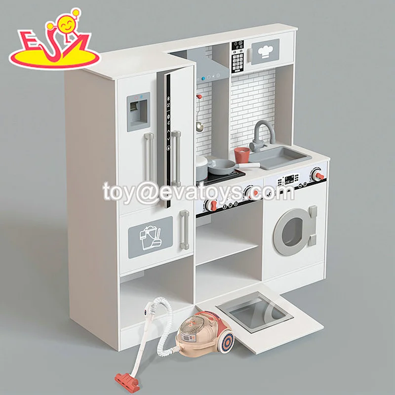 تصميم جديد معكرون لعبة مطبخ خشبية لطيفة للأطفال W10C582