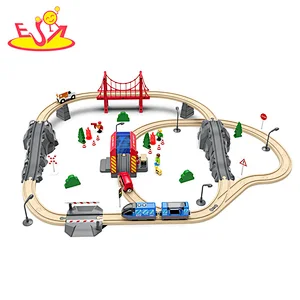 70 Pcs Track Set Educational Assembly Wooden Train Railway Toy For Kids W04C240